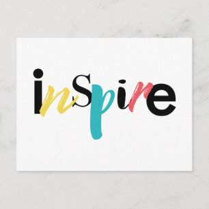 Fröhliche, kreative, moderne Typografie des Inspir Postkarte