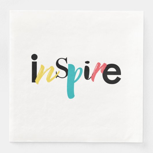 Fröhliche, kreative, moderne Typografie des Inspir Serviette (Vorderseite)