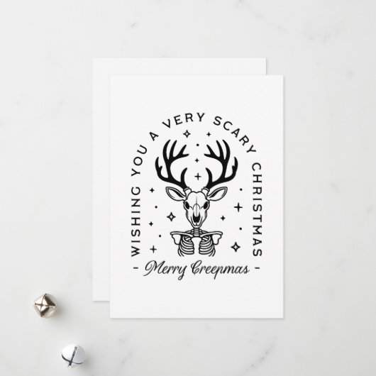 Fröhliche Kreepmas beängstigende Waldtierästhetik Feiertagskarte (Vorderseite/Rückseite Beispiel)