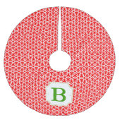 Fröhliche Kreis-mit Monogramm Baum-Rock - Rot u. Polyester Weihnachtsbaumdecke (Vorderseite)