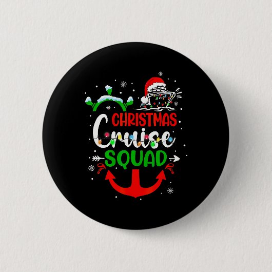 Fröhliche Kreuzemas Familienkreuzfahrt Weihnachtsk Button (Vorderseite)