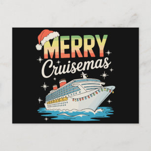 Fröhliche Kreuzfahrt-Weihnachten Kreuzfahrtschiff  Feiertagspostkarte