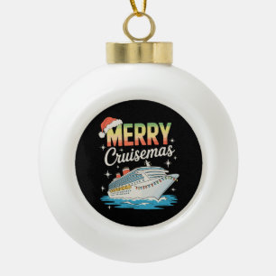 Fröhliche Kreuzfahrt-Weihnachten Kreuzfahrtschiff  Keramik Kugel-Ornament