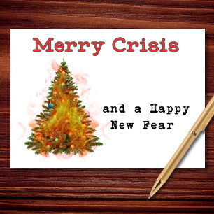 Fröhliche Krise & ein frohes neues Angst Weihnacht Feiertagskarte