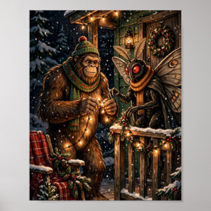 Fröhliche Krypto-Weihnachten – Bigfoot, Mothman be Poster