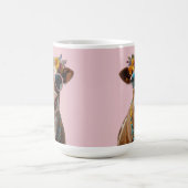 Fröhliche Kuh mit Sonnenbrille Kaffeetasse (Mittel)