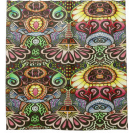 Fröhliche Künstlerische Party Doodle Creation Duschvorhang