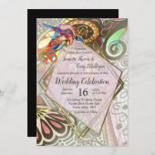 Fröhliche Künstlerische Party Doodle Creation Einladung (Vorne/Hinten)