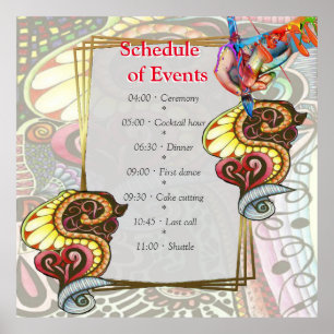 Fröhliche Künstlerische Party Doodle Creation Poster