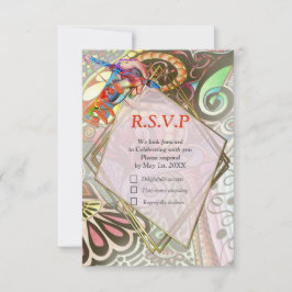 Fröhliche Künstlerische Party Doodle Creation RSVP Karte