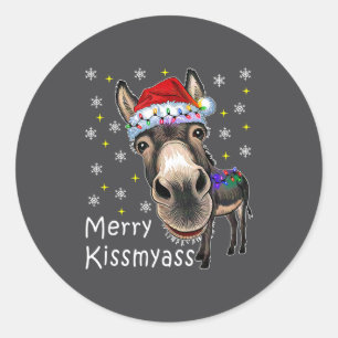 Fröhliche Küsschen-meine-lustige Weihnachtsbeleuch Runder Aufkleber