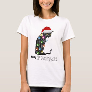 Fröhliche Küssmich Mein Spaß Katzen Weihnachtsbele T-Shirt