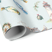 Fröhliche Küsten-Weihnachtspapier Geschenkpapier (Rolleneckpunkt)