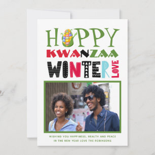 Fröhliche Kwanzaa-Fotogrußkarte Winterliebe Feiertagskarte