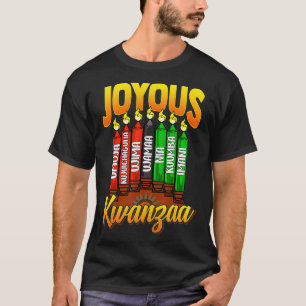Fröhliche Kwanzaa Kinara Kerzen Ombre 7 Prinzipien T-Shirt