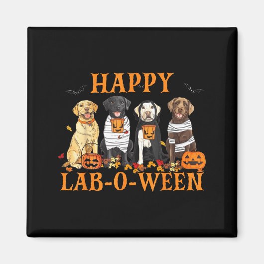 Fröhliche Lab-O-Ween Labrador Halloween-Saison Hun Magnet (Vorne)