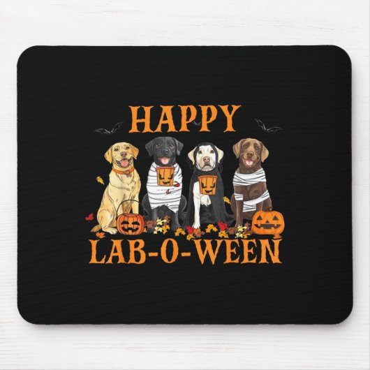 Fröhliche Lab-O-Ween Labrador Halloween-Saison Hun Mousepad (Vorne)