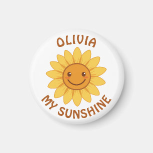Fröhliche lächelnde Sonnenblume "Mein Sonnenschein Magnet