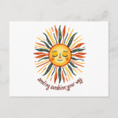 Fröhliche Lächelsonne Postkarte (Vorderseite)