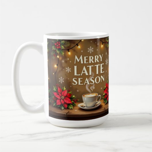 Fröhliche Latte-Saison Kaffeetasse (Links)