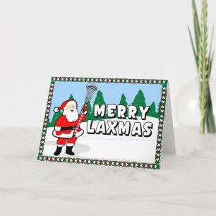 Fröhliche Laxmas Lacrosse-Karten! Feiertagskarte