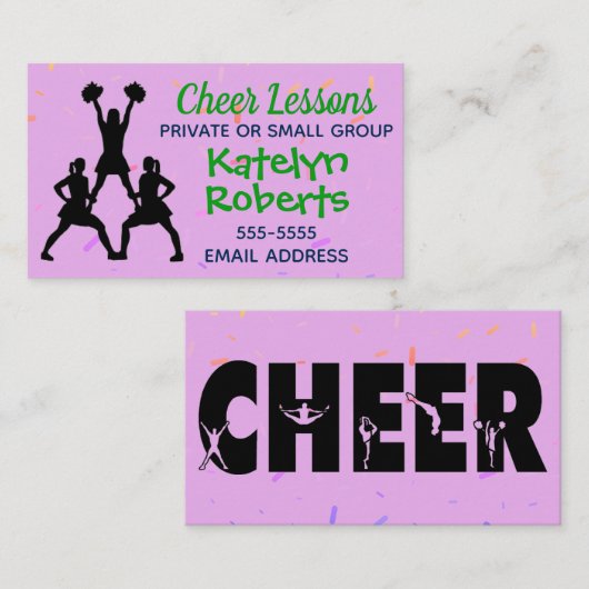 Fröhliche Lektionen Lila Visitenkarte (Vorne/Hinten)