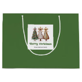 Fröhliche Leopard-Weihnachtsbaum-Geschenktasche mi Große Geschenktüte (Vorderseite)