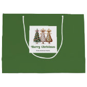 Fröhliche Leopard-Weihnachtsbaum-Geschenktasche mi Große Geschenktüte (Rückseite)