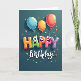 Fröhliche Letter Art Geburtstagskarte Karte