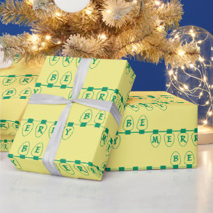 Fröhliche Lichter Grün Geschenkpapier