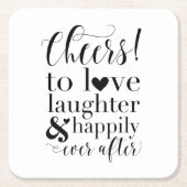 Fröhliche Liebe, glücklicherweise immer nach dem i Rechteckiger Pappuntersetzer (Vorderseite)