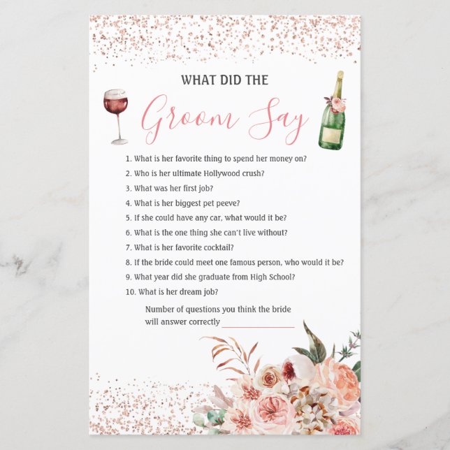 Fröhliche Liebe Rosa Brautparty, was Groom sagt (Vorderseite)