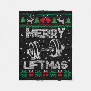 Fröhliche Liftmas Funny Christmas Gym Workout Fitn Fleecedecke