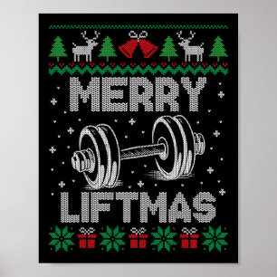 Fröhliche Liftmas Funny Christmas Gym Workout Fitn Poster