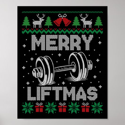 Fröhliche Liftmas Funny Christmas Gym Workout Fitn Poster (Vorne)