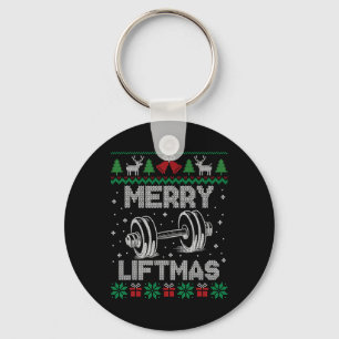 Fröhliche Liftmas Funny Christmas Gym Workout Fitn Schlüsselanhänger