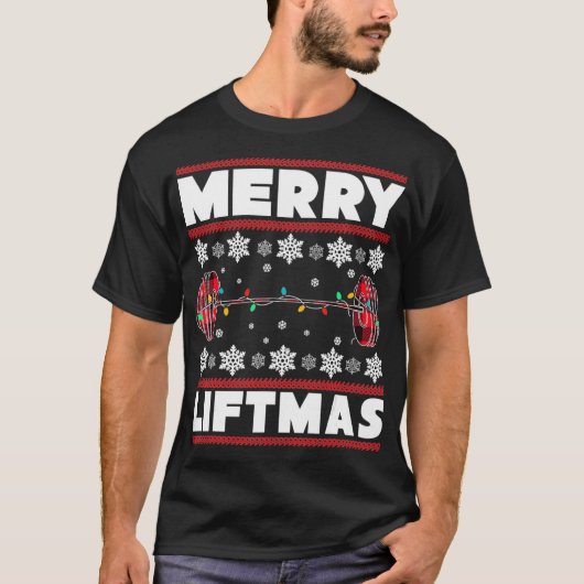 Fröhliche Liftmas Funny Christmas Gym Workout Fitn T-Shirt (Vorderseite)