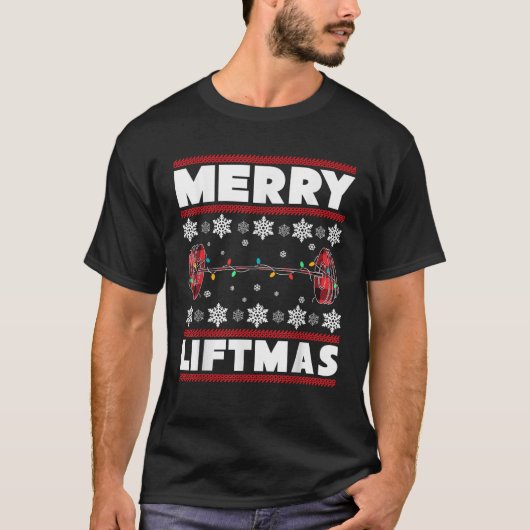 Fröhliche Liftmas Funny Christmas Gym Workout Fitn T-Shirt (Vorderseite)