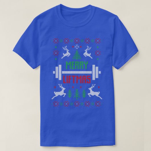 Fröhliche Liftmas kraftvolle Bodybuilding Weihnach T-Shirt (Design vorne)