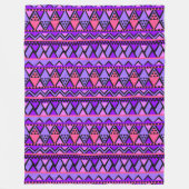 Fröhliche Lila Geometrien Fleecedecke (Vorderseite)