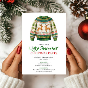 Fröhliche Lustige Hässliche Sweater Feiertags-Part Einladung