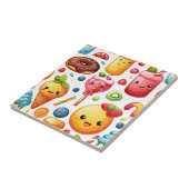 fröhliche, lustige niedliche Süßigkeiten Fliese (Seite)