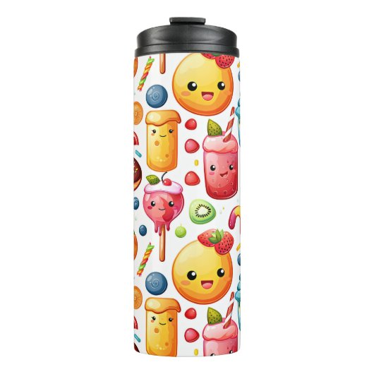 fröhliche, lustige niedliche Süßigkeiten Thermosbecher (Vorderseite)