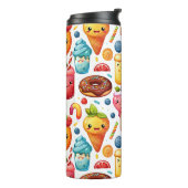 fröhliche, lustige niedliche Süßigkeiten Thermosbecher (Nach links gedreht)