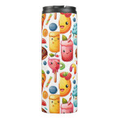 fröhliche, lustige niedliche Süßigkeiten Thermosbecher (Rückseite)