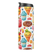 fröhliche, lustige niedliche Süßigkeiten Thermosbecher (Nach rechts gedreht)