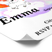 Fröhliche magische Farbe Einhorn im Regenbogen Poster (Ecke)