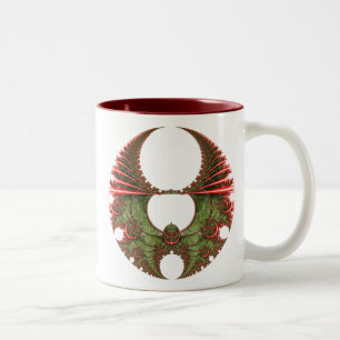 Fröhliche Mandelbrot Weihnachtswreath-Tasse #2 Zweifarbige Tasse