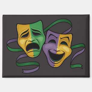 Fröhliche Mardi-Gras-Freud- und Trauertheater-Mask Magnet