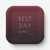 Fröhliche marine Minimalist Hochzeitstischdecken Pappteller (Vorderseite)